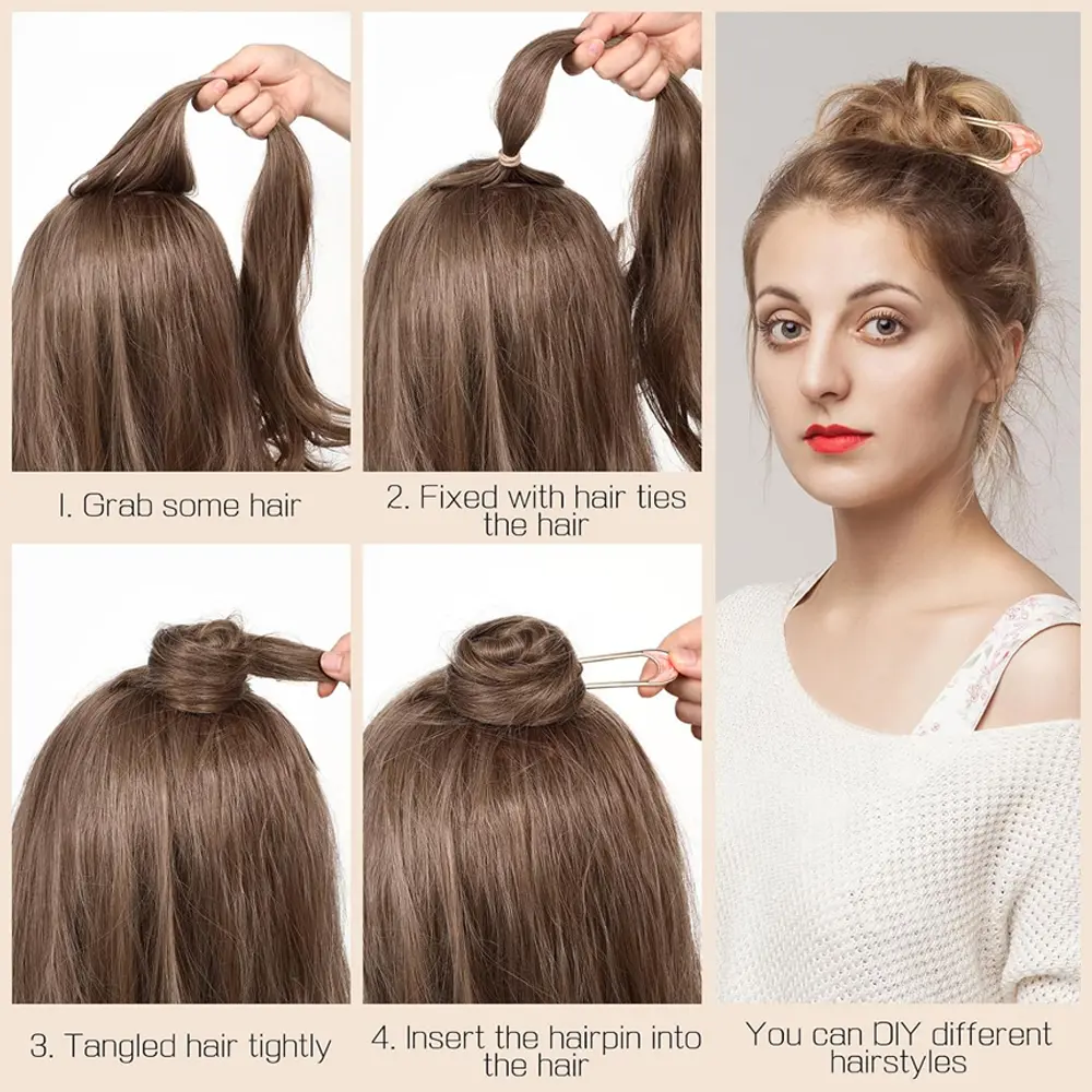 Fashion Metal U Shaped Hair Stick Simple Twist Hairpin For Buns Chignons Women Girls Party Hairstyles Tool