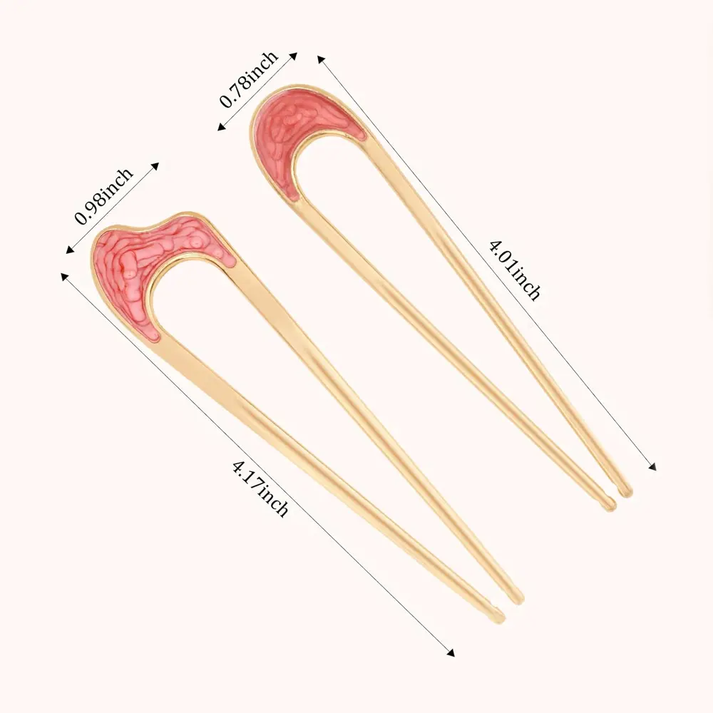 Fashion Metal U Shaped Hair Stick Simple Twist Hairpin For Buns Chignons Women Girls Party Hairstyles Tool