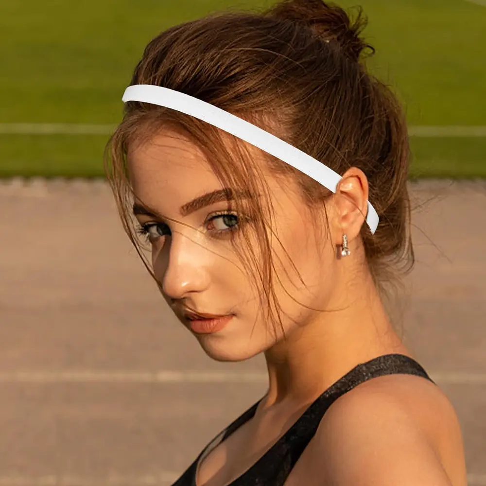 Simple Elastic Sports Headbands Non-Slip Silicone Rubber Guide Sweatband Women Men Running Yoga Fitness Headwear