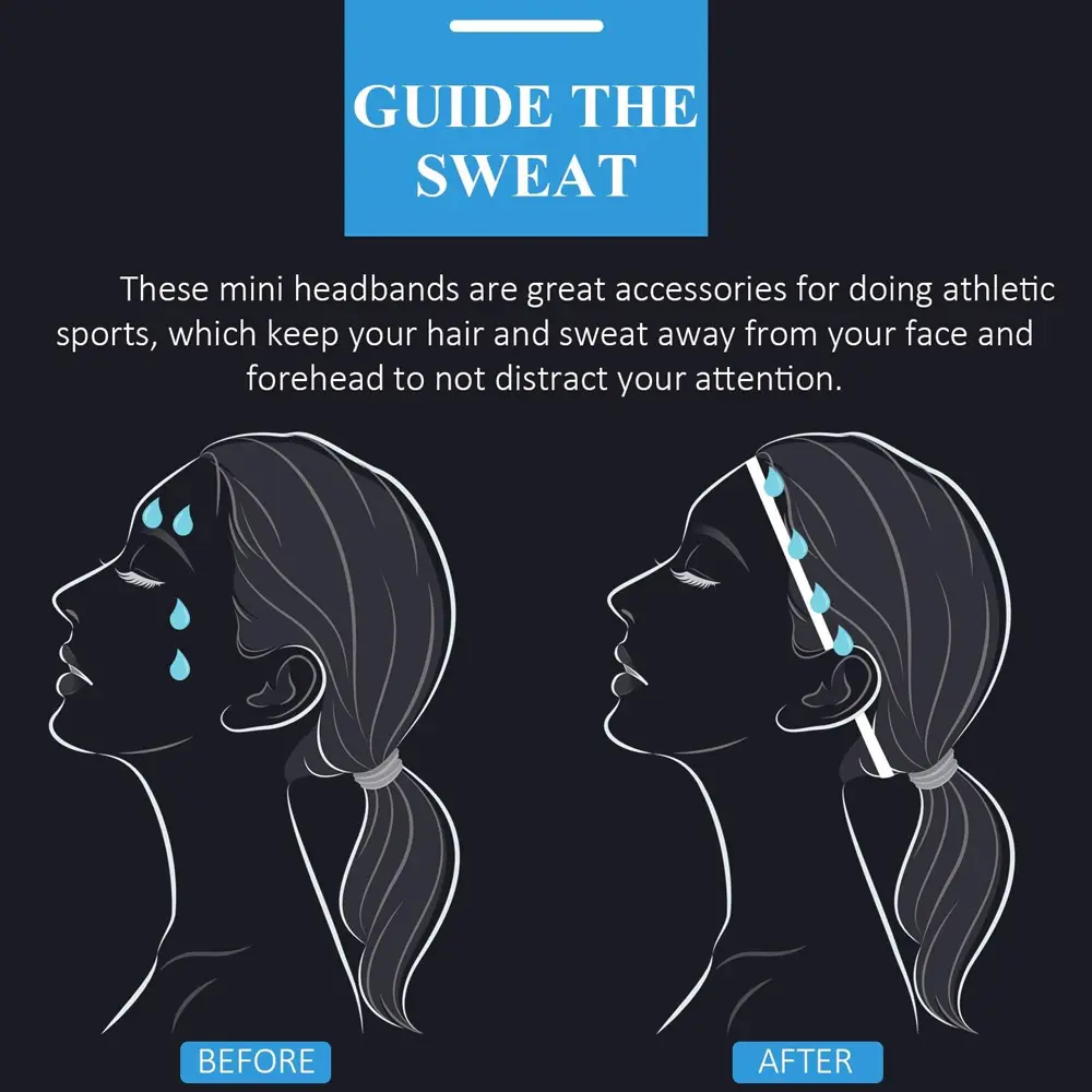 Simple Elastic Sports Headbands Non-Slip Silicone Rubber Guide Sweatband Women Men Running Yoga Fitness Headwear