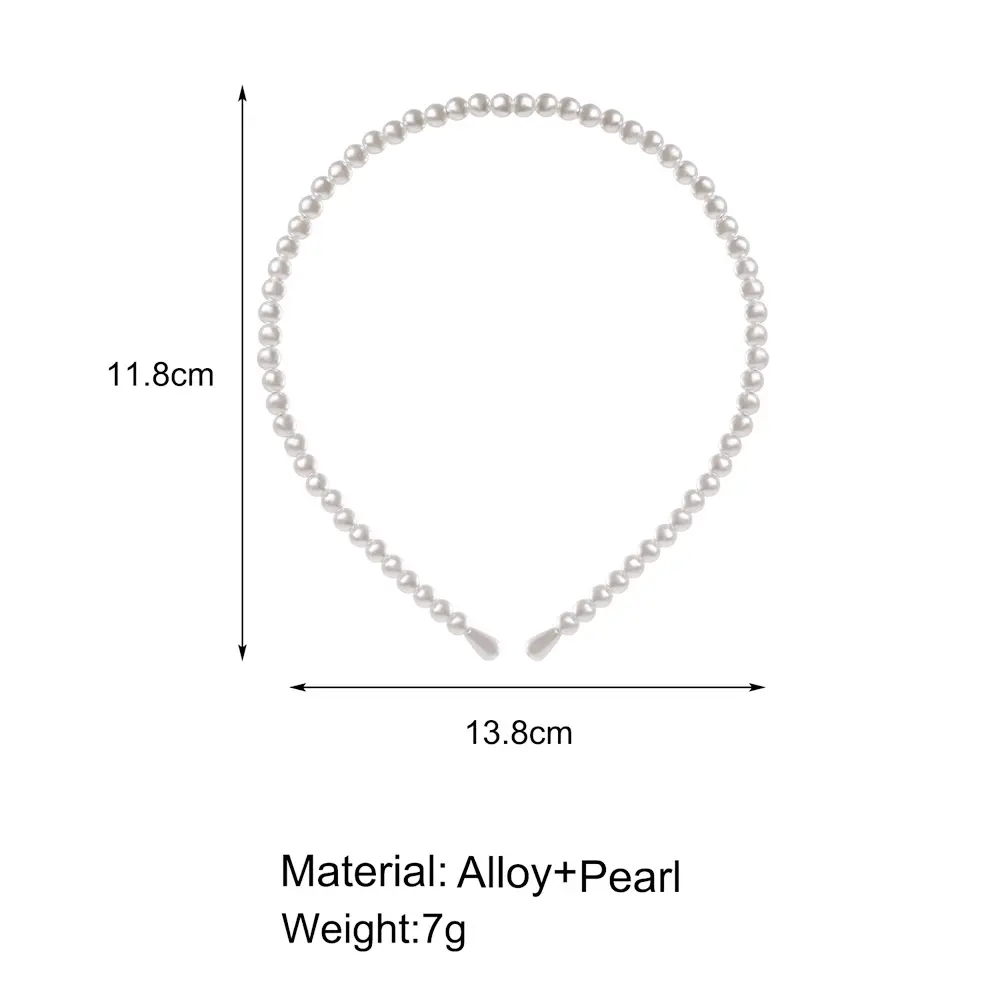 Fashion Faux Pearl Beaded Hair Hoop Princess Style Non-Slip Headband Women Girls Birthday Party Headwear Bridal Hairband