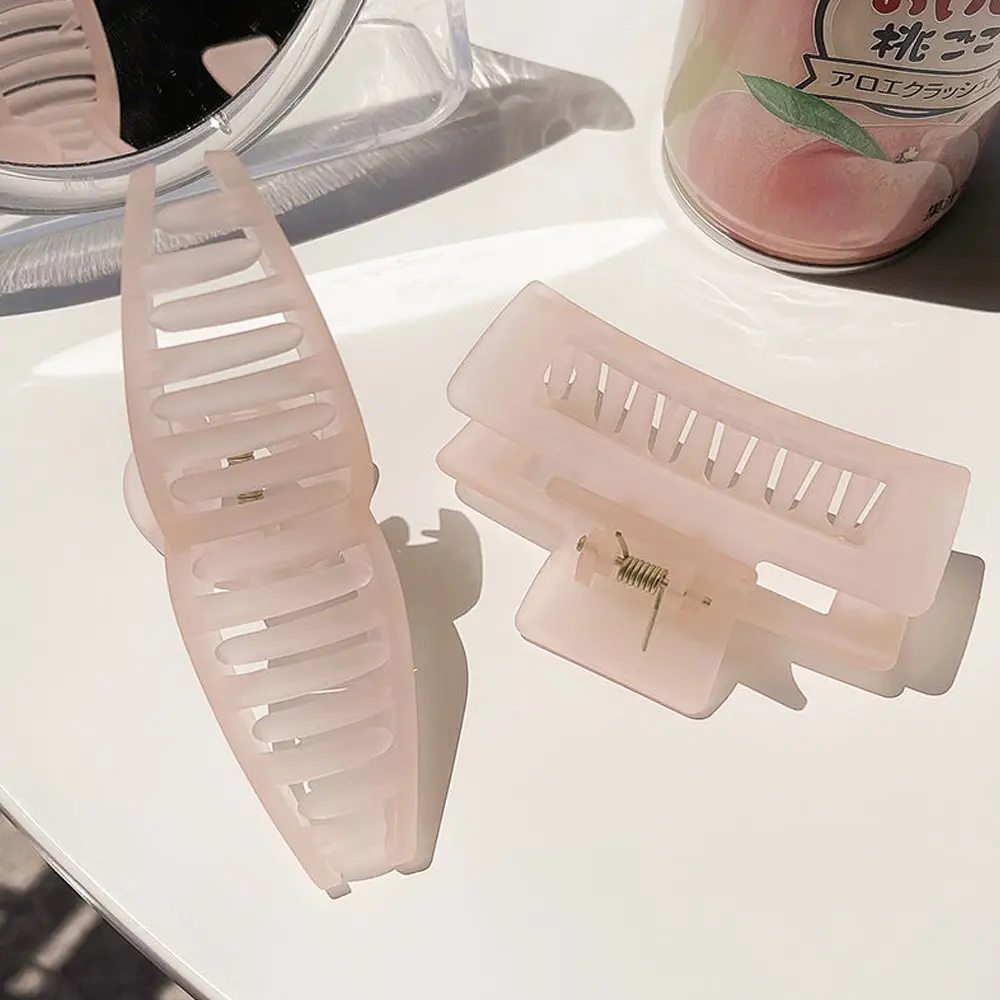 Classic Matte Cross Hair Claws Candy Color Frosted Square Shark Hair Clip Women Girls Summer Elegant Headwear