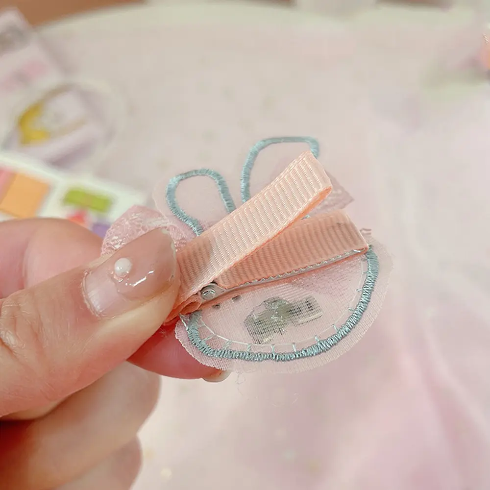3/4pcs/Set Cartoons Bowknot Flower Hair Clips Sweet Princess Duckbill Barrettes Baby Girls Side Bangs Hairpins Kids Headwear