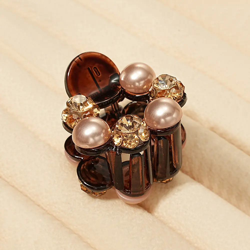 Exquisite Flower Pearl Hair Claw Sparkling Rhinestone Jaw Clip Women Girl Small Size Shark Clamp For Bath Shower Ponytail Holder