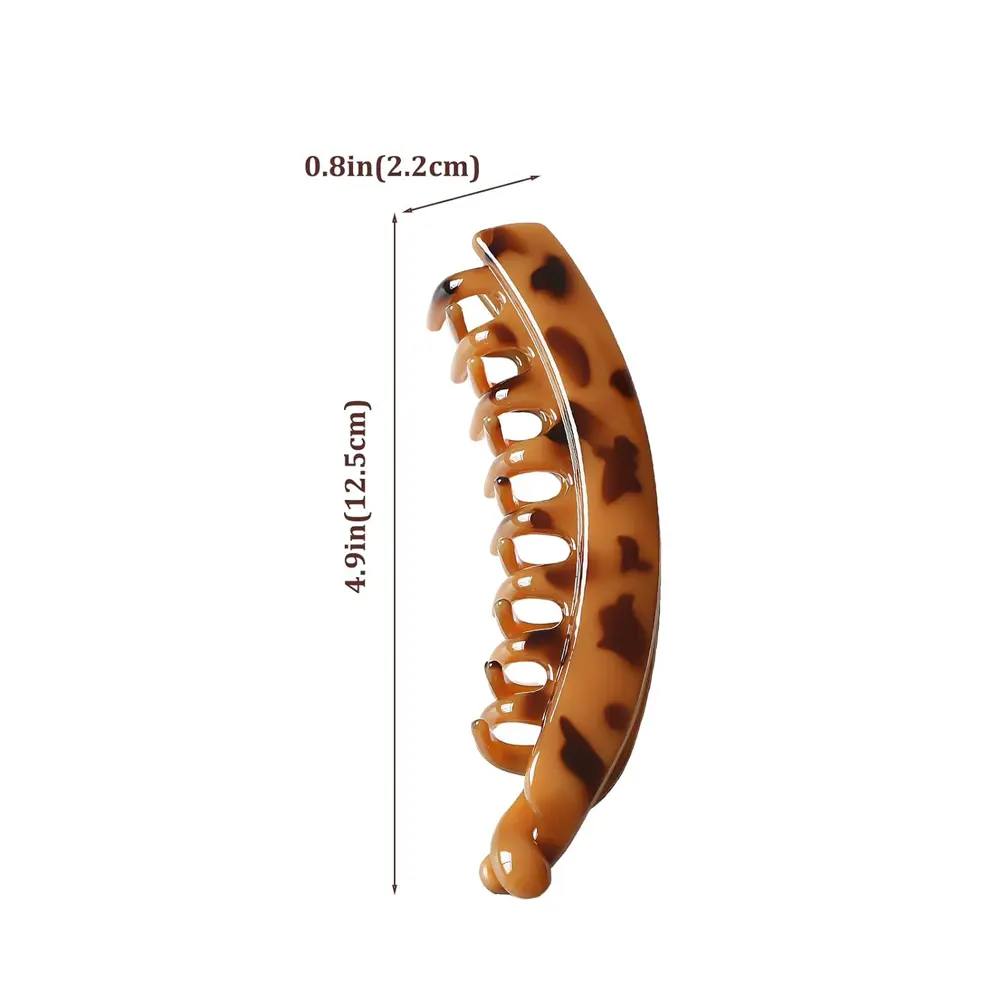 Classic Leopard Print Banana Hair Clips Large Size Non-Slip Ponytail Holder Barrettes Women Girls French Styles Headwear