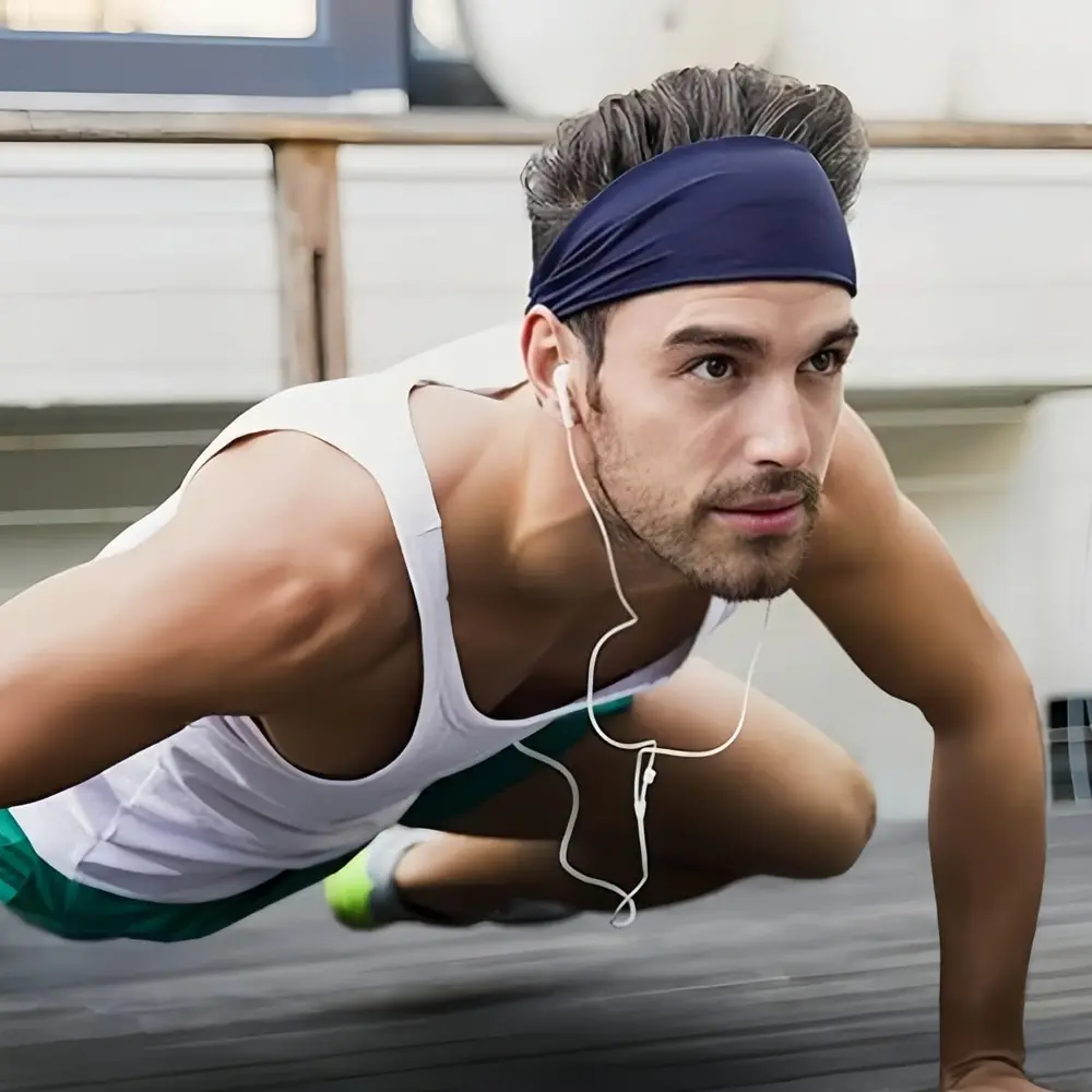 Solid Color Wide Headband Elastic Cotton Sport Yoga Hair Band Unisex Fashion Turban Hair Hoop For Women Men Makeup Workout