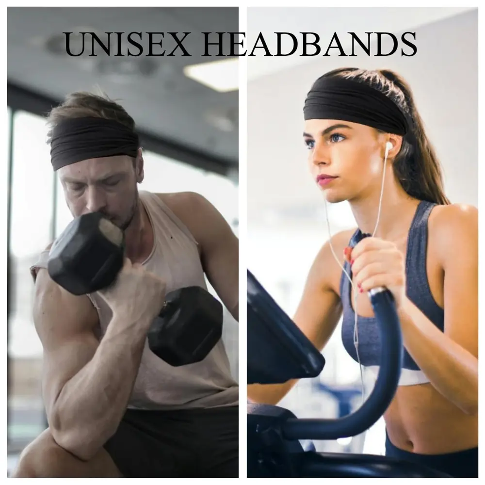 Solid Color Wide Headband Elastic Cotton Sport Yoga Hair Band Unisex Fashion Turban Hair Hoop For Women Men Makeup Workout