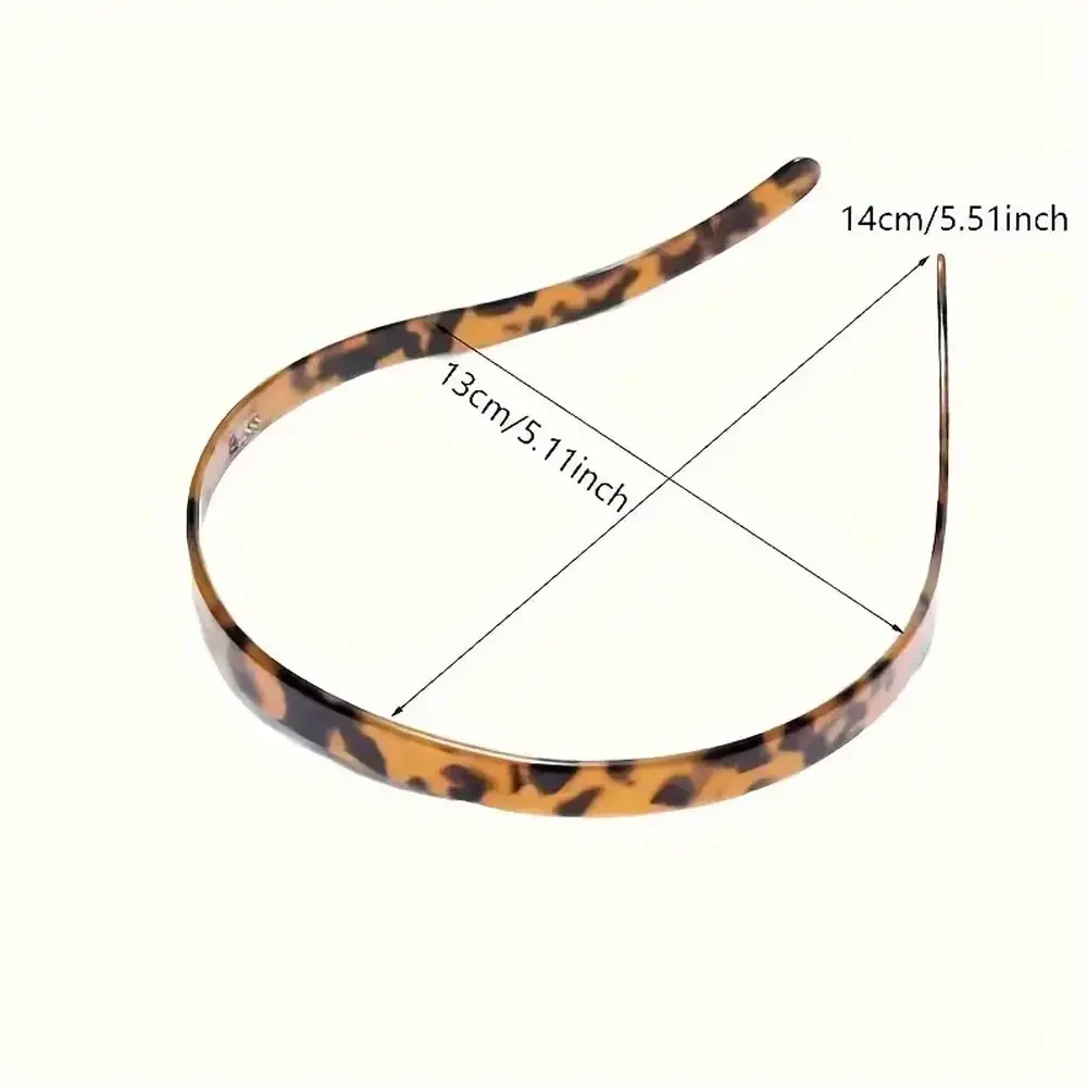 Fashion Acrylic Eyewear Headbands Retro Leopard Print Anti-Slip Hair Hoop Women Girls Fixed Headband For Makeup Summer Headwear