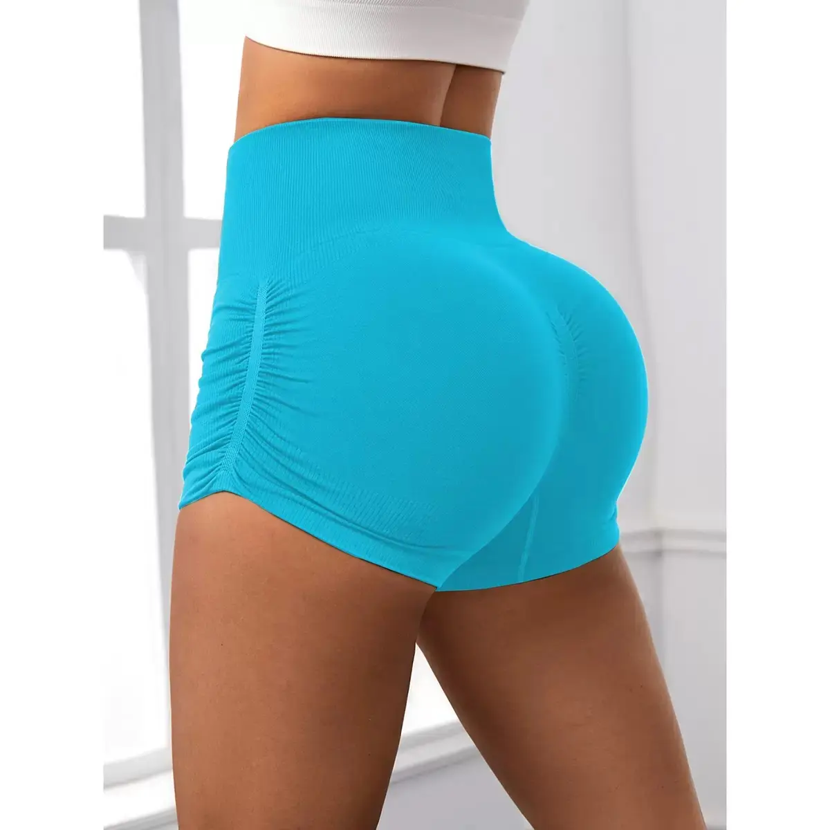 Fitness Shorts Women Lifting Hips Tight Sports High Waist Belly Training Peach Three-quarter Pants Slimming Yoga Pants Summer