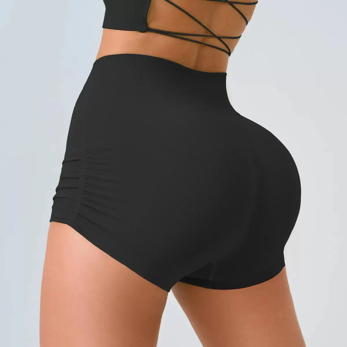 Fitness Shorts Women Lifting Hips Tight Sports High Waist Belly Training Peach Three-quarter Pants Slimming Yoga Pants Summer