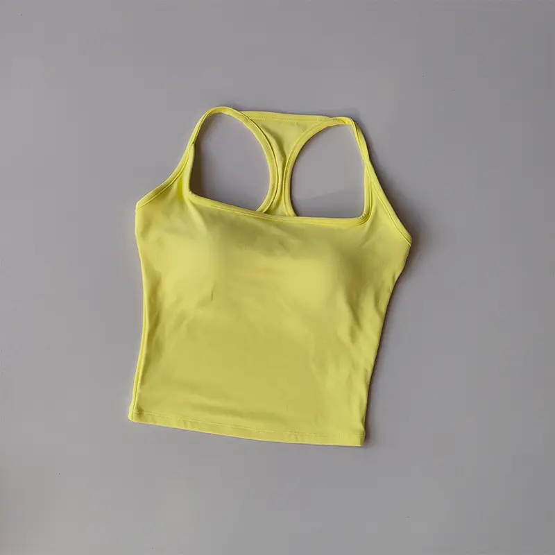 New Integrated Cup I-shaped Contrasting Yoga Vest for Women Wearing Versatile Running Pilates Training Suit Fitness Bra Clothing