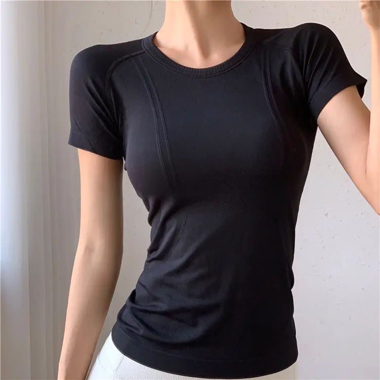 Summer Sports Short-sleeved Running Quick-drying T-shirt Women Tight Yoga Clothes Top Pilates Training Fitness Cycling Clothes