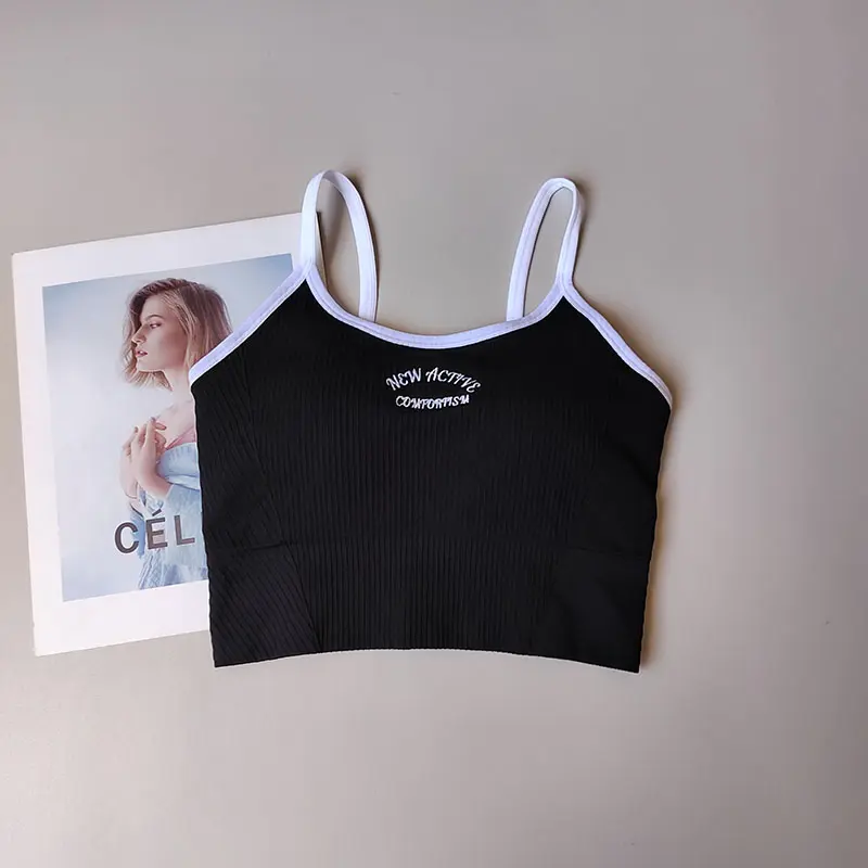 Seamless Sports Bras Vest Women Low-intensity Chest Pad Fixed Cup Beautiful Back Suspender Fitness Training Wear Underwear
