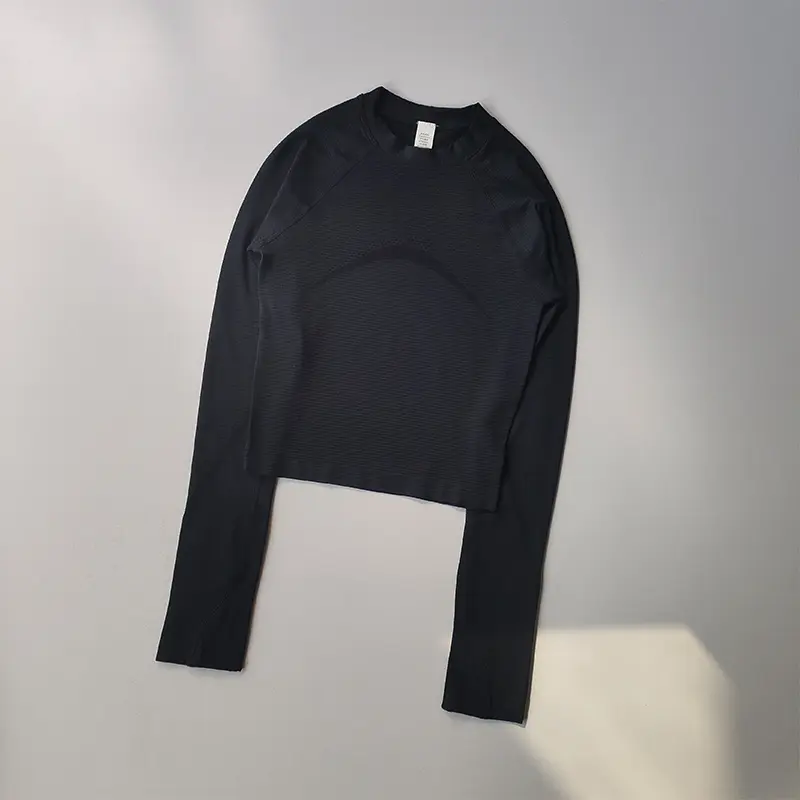 New Sports Long Sleeved Women's Autumn and Winter Round Neck Quick Drying Running Training Pilates Fitness Tops Yoga Clothes