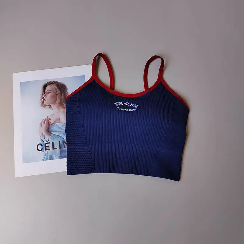 Seamless Sports Bras Vest Women Low-intensity Chest Pad Fixed Cup Beautiful Back Suspender Fitness Training Wear Underwear