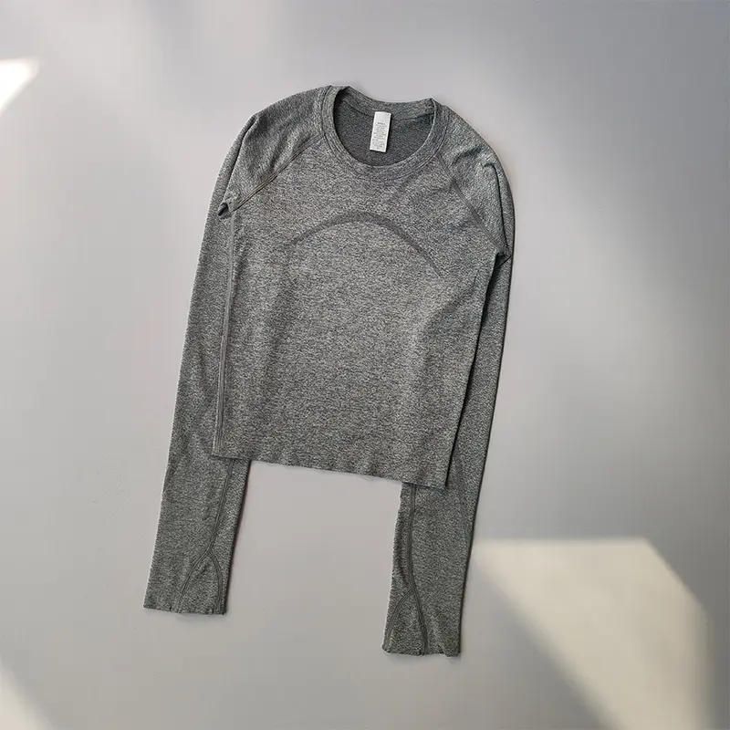 New Sports Long Sleeved Women's Autumn and Winter Round Neck Quick Drying Running Training Pilates Fitness Tops Yoga Clothes