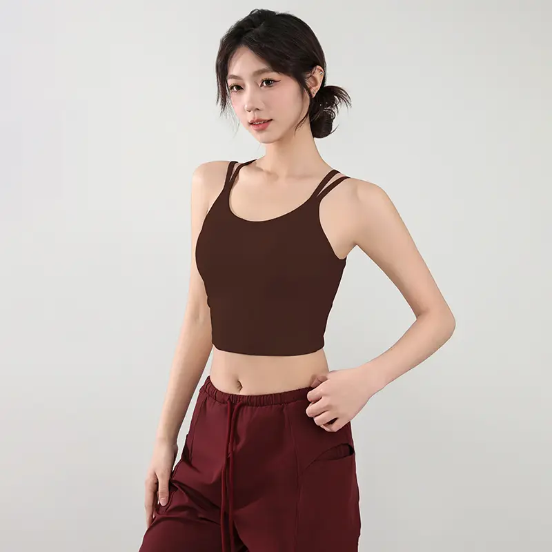 Integrated Coaster Sports Vest Women High Elastic Straps Professional Training Top Wearing Yoga Beautiful Back Quick-drying Bra