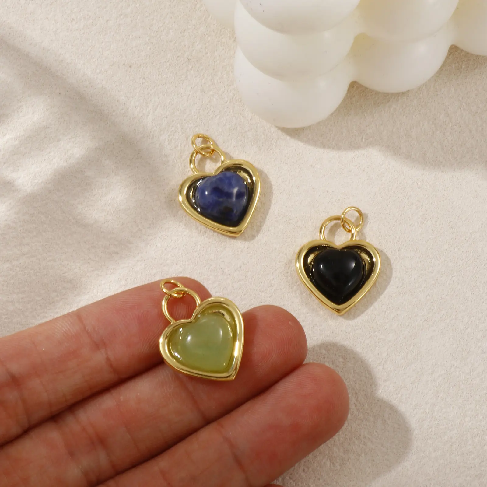 1 Piece Brass Valentine's Day Charms 18K Gold Plated Heart Pendant For DIY Neckalce Bracelet Jewelry Making 22mm x 16mm