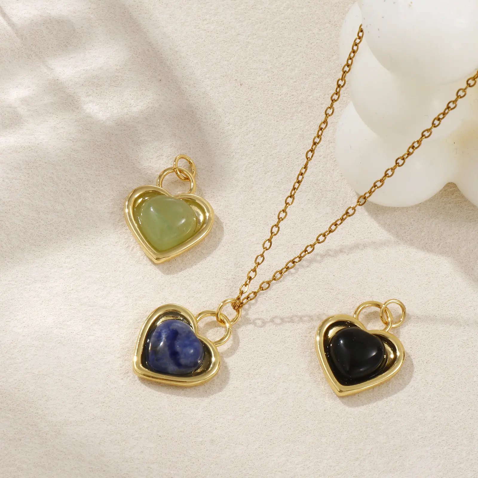 1 Piece Brass Valentine's Day Charms 18K Gold Plated Heart Pendant For DIY Neckalce Bracelet Jewelry Making 22mm x 16mm