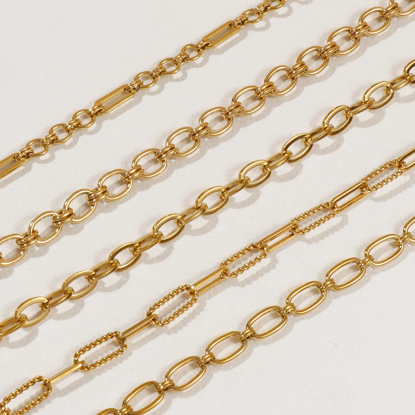 1 Piece 304 Stainless Steel Paperclip Link Chain Oval Necklace 18K Gold Plated 40cm + 5cm For Women Simple & Casual Gift