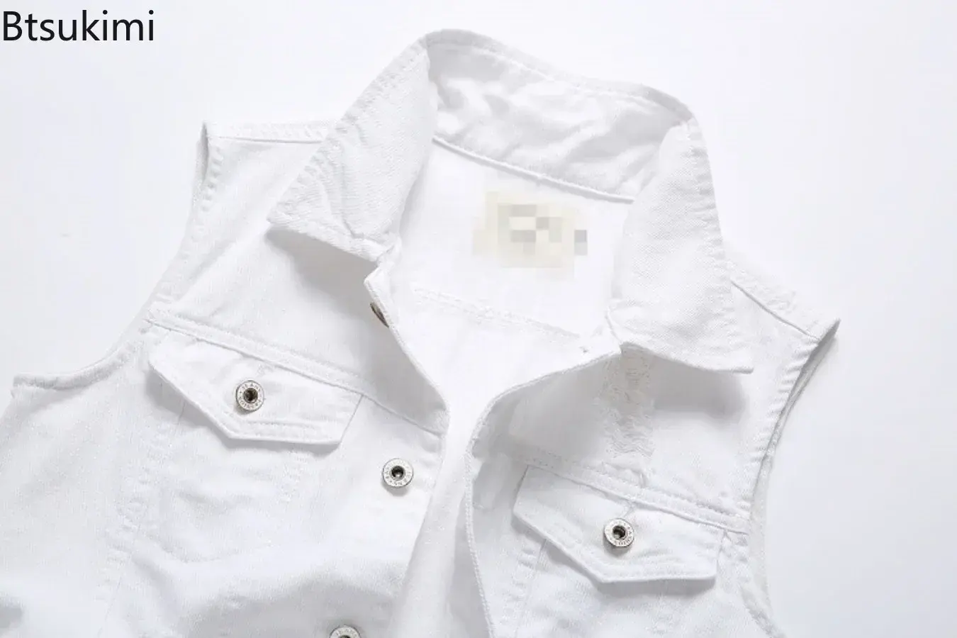 New 2025 Men's White Denim Vest Vintage Sleeveless Casual Pure Cotton Vest Jackets Washed Jeans Waistcoats Male Trend Streetwear