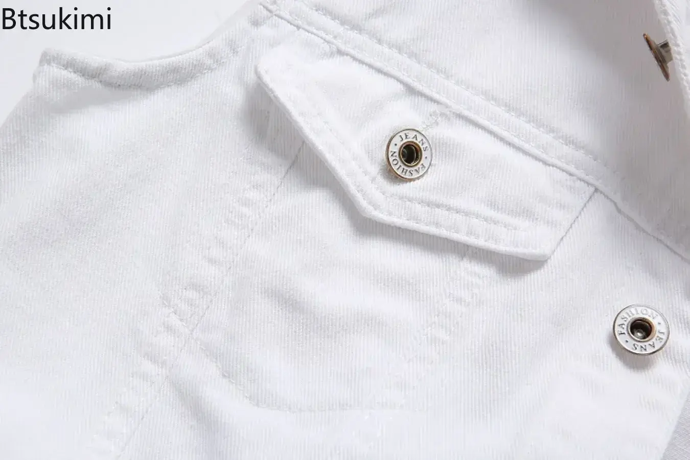 New 2025 Men's White Denim Vest Vintage Sleeveless Casual Pure Cotton Vest Jackets Washed Jeans Waistcoats Male Trend Streetwear