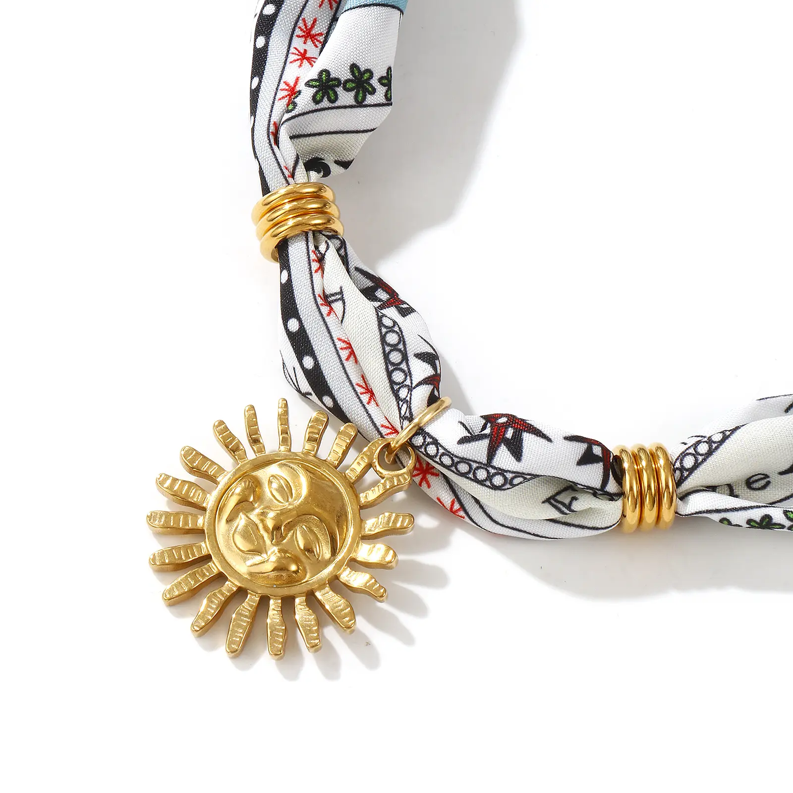 Scarf Necklace Sun Metal Pendant Charm 304 Stainless Steel & Polyester 80cm(31.5") For Women Cartoon Images Dainty Galaxy Gift