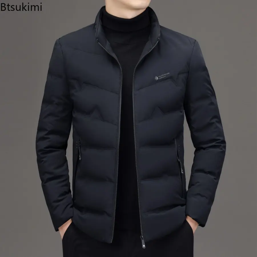 High Quality 2025 Autumn Winter Men's Bright Duck Down Jacket Business Casual Warm Puffer Coat Outwear Lightweight Down Clothing