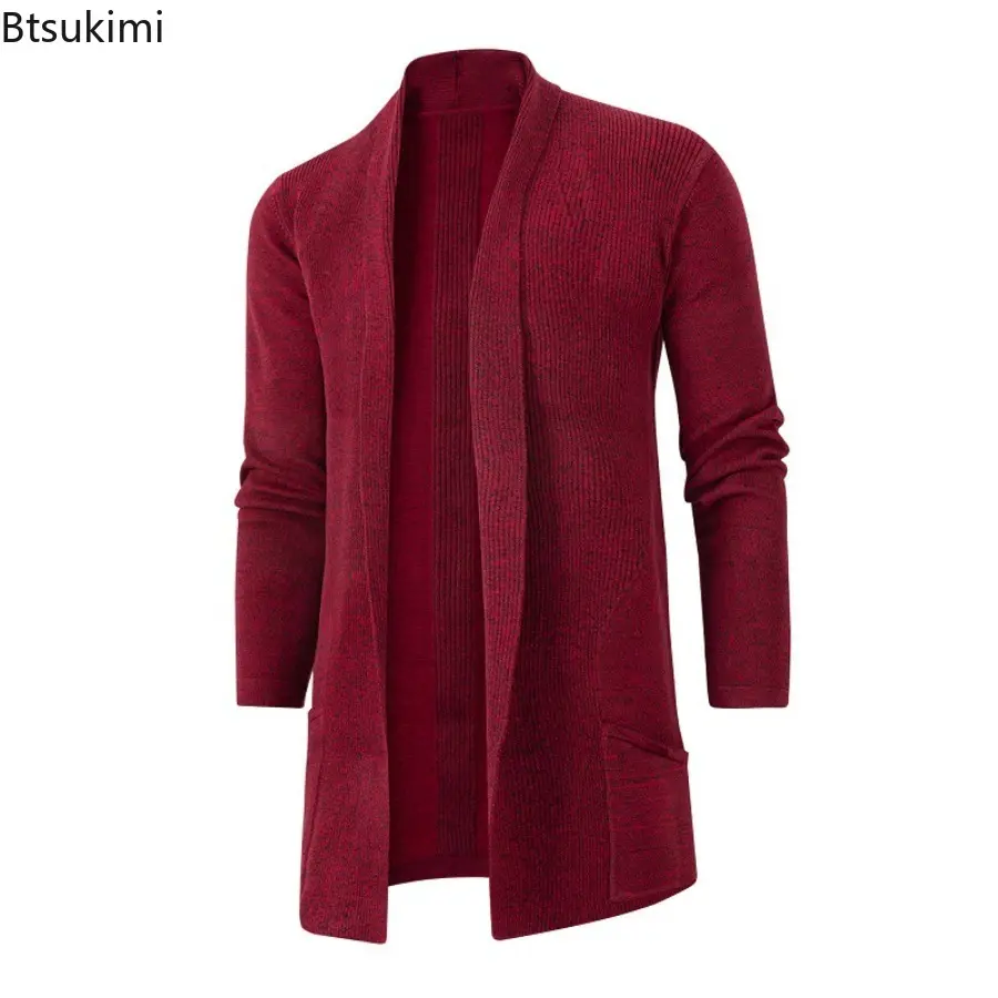 2025 Autumn Men Casual Fashion Cardigan Sweater Homme Solid Color Knitting Coat Hombre Top Male All-match Outwear Men's Clothing