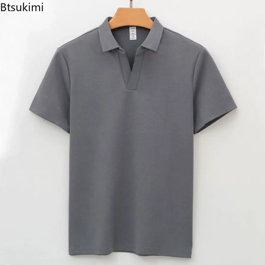 High End Seagull Collar Sport Seamless Polo Shirt Men's T-shirt Antibacterial Breathable Quick Drying Lapel Short Sleeved Tops