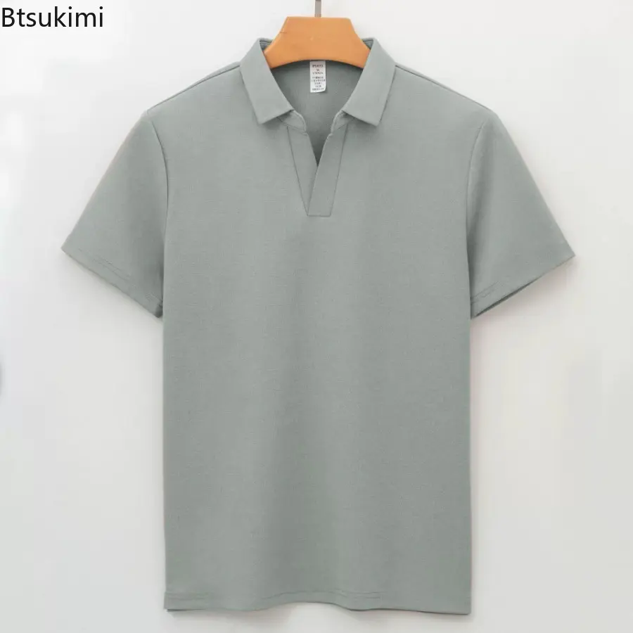 High End Seagull Collar Sport Seamless Polo Shirt Men's T-shirt Antibacterial Breathable Quick Drying Lapel Short Sleeved Tops