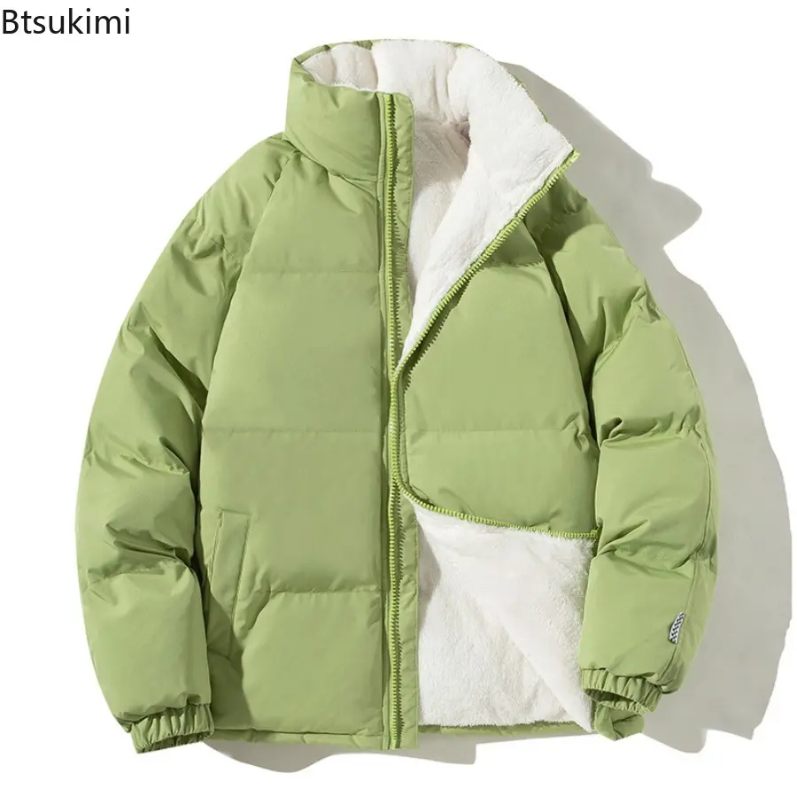 2025 Winter New Men's Parkas Fashion Trend Short Solid Color Down Jacket Coat Casual Fashion Versatile Thick Stand Collar Jacket