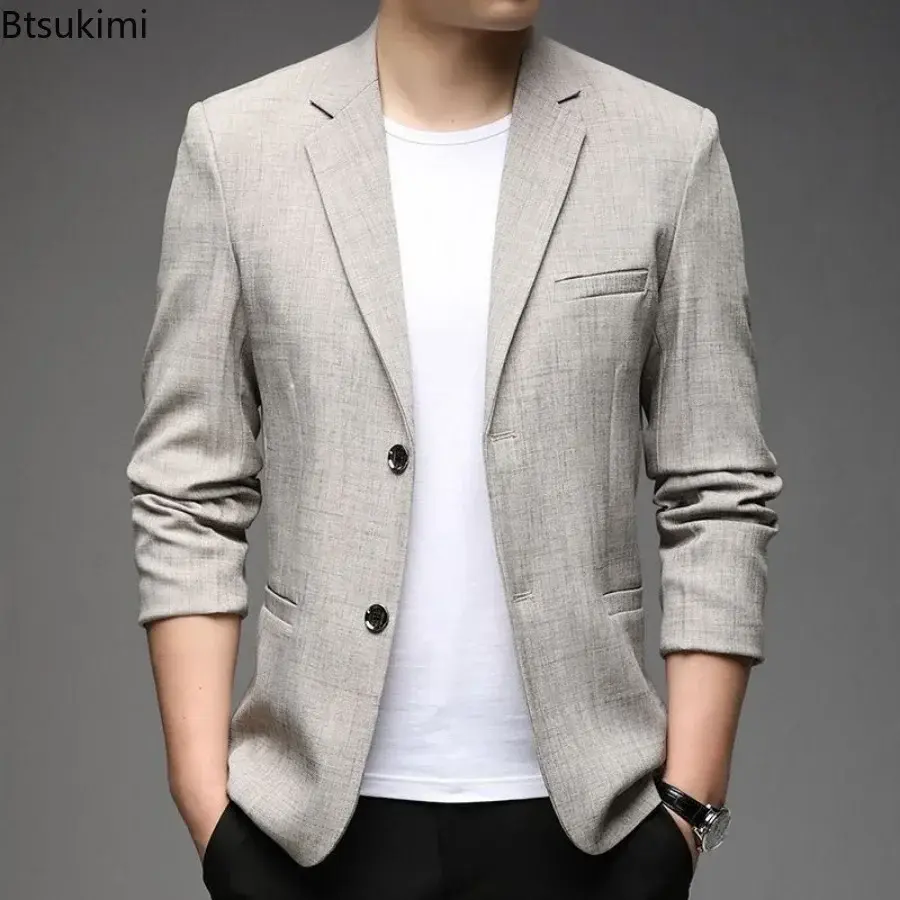 New Men's Formal Clothing Suit Jackets Spring Autumn Men Business Casual Suit Coats Fashion Solid Slim Fit Blazer Jackets 4XL