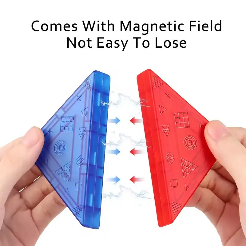 Magnetic Tangram 9-Piece Jigsaw Puzzle ABS Montessori Educational Toy 3D Geometric Figure Puzzles Game Contains Teaching Cards