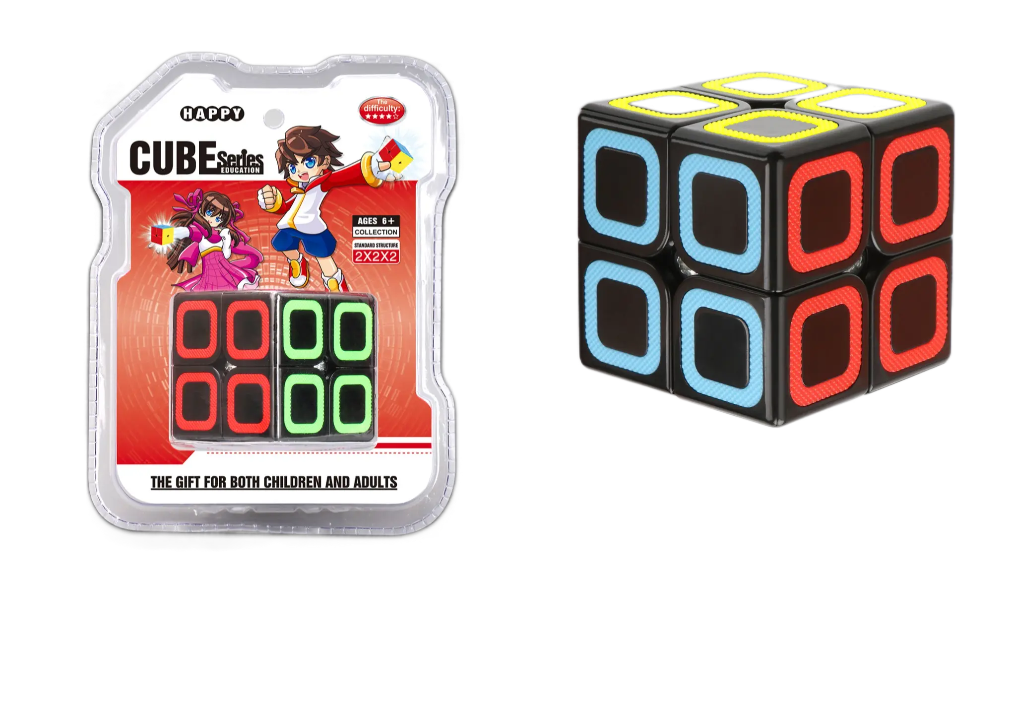 Yisheng Magic Cube 2x2 Puzzle Toys Speed Cube  Kids Gift Smooth Rotation Fast Solving Brain Teaser Puzzle Toy for Kids & Adults