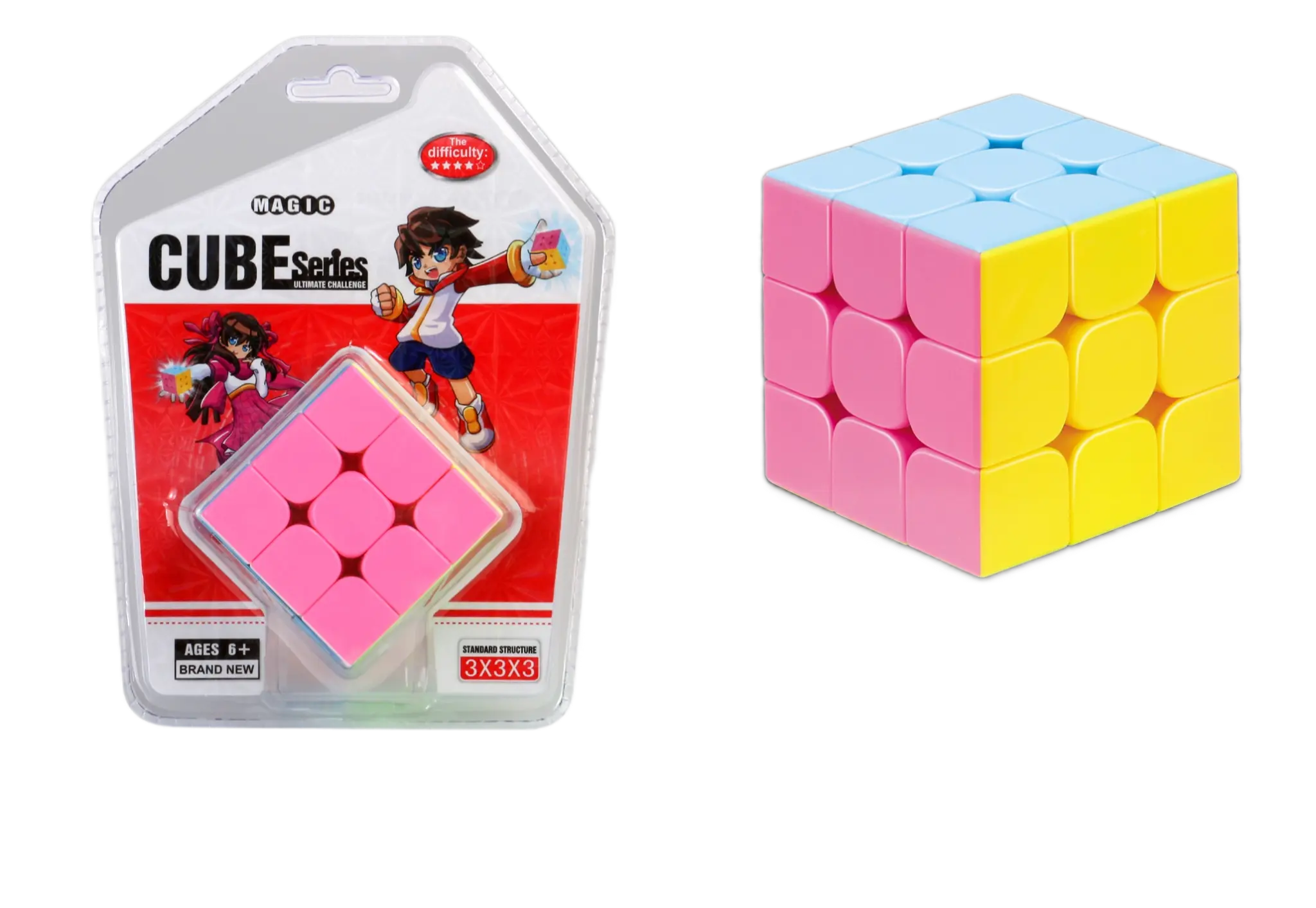 Yisheng Magic Cube 3x3 Puzzle Toys Educational Brain Teaser Game Carbon Fiber Heat Transfer Cubes candy Macaron Color Kids Gift