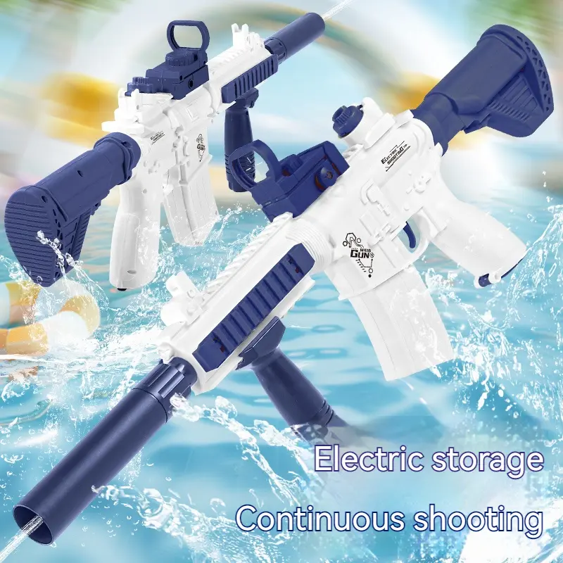 Electric Water Gun M416 Shooting Toy 280ML Shoot Beach Outdoor Fun Toy Children Boy Girl Adults Gift With Expanding Storage Tank
