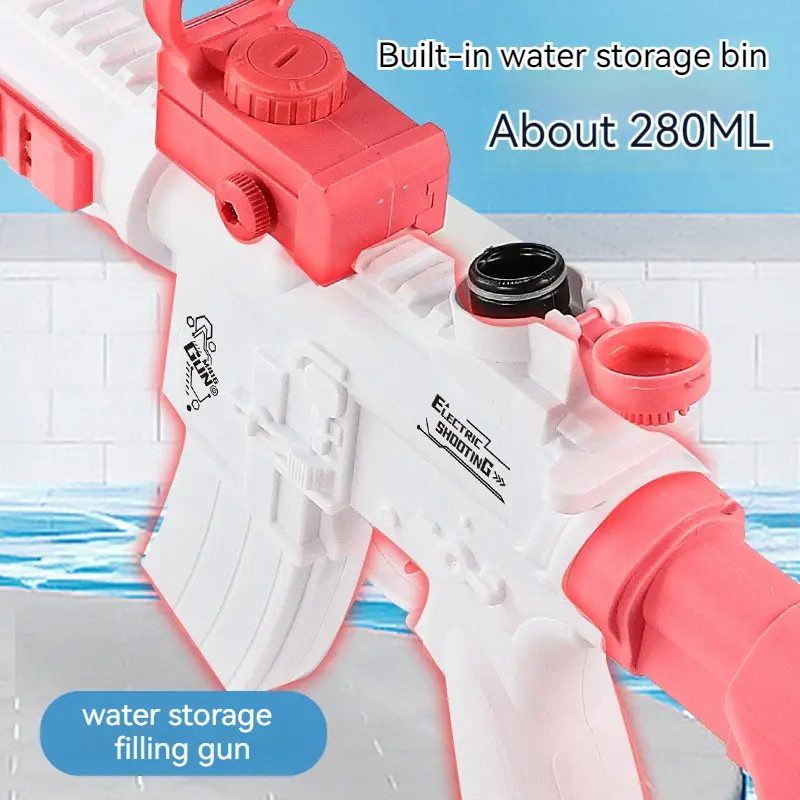 Electric Water Gun M416 Shooting Toy 280ML Shoot Beach Outdoor Fun Toy Children Boy Girl Adults Gift With Expanding Storage Tank