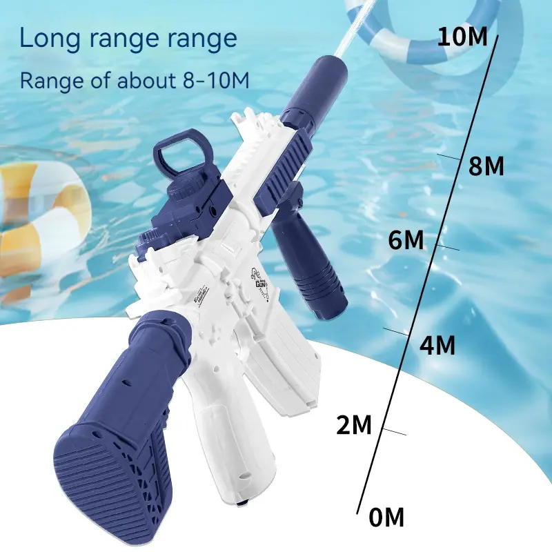 Electric Water Gun M416 Shooting Toy 280ML Shoot Beach Outdoor Fun Toy Children Boy Girl Adults Gift With Expanding Storage Tank