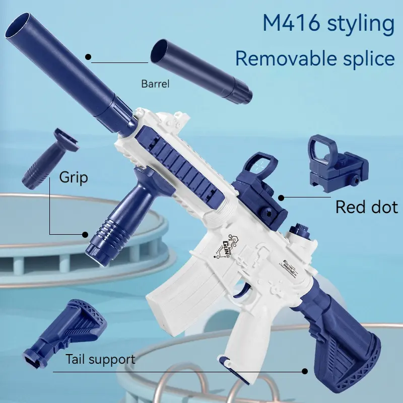 Electric Water Gun M416 Shooting Toy 280ML Shoot Beach Outdoor Fun Toy Children Boy Girl Adults Gift With Expanding Storage Tank
