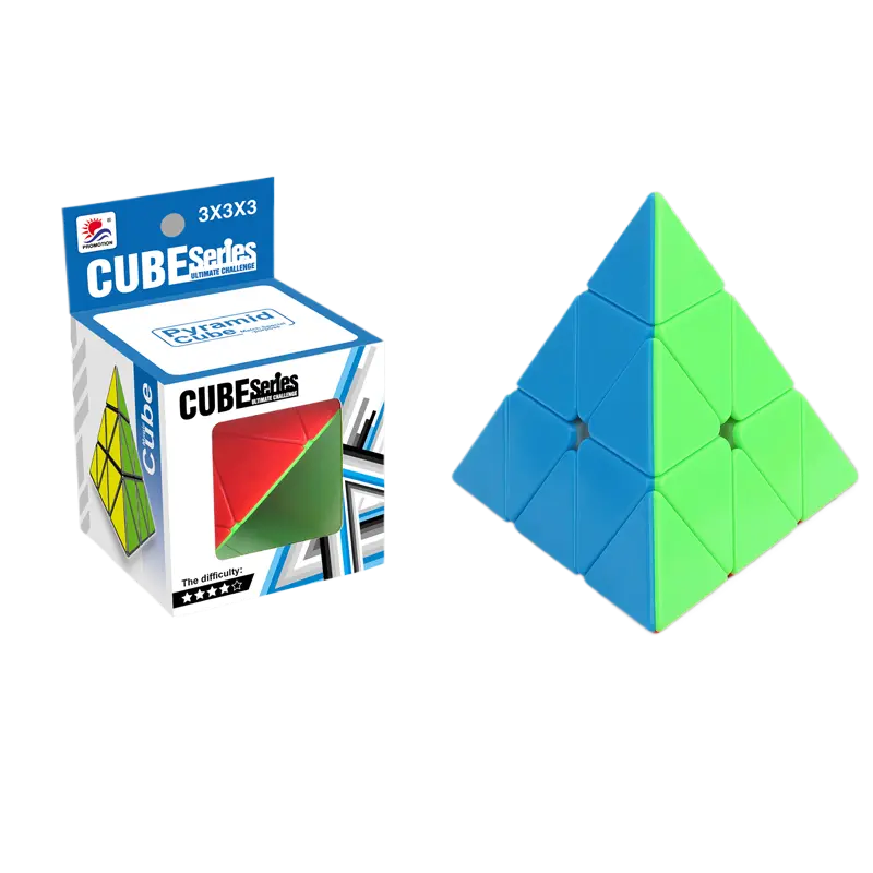 Children Pyramid Cube 3x3x3 Magic Triangle Speed Pyraminx Cube Smooth Brain Teaser Toy Puzzle Game STEM Educational Toys
