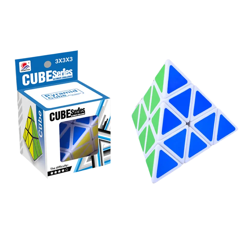 Children Pyramid Cube 3x3x3 Magic Triangle Speed Pyraminx Cube Smooth Brain Teaser Toy Puzzle Game STEM Educational Toys