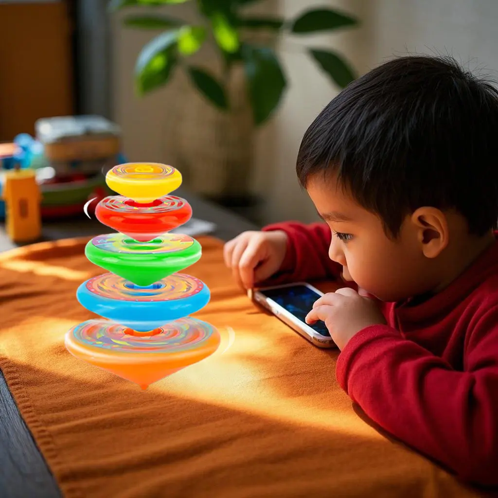 Stacked Spinning Top Kids Gyro Multi Layer Rotate Folding Toy Kids Gyroscope Launcher Rotating Toys Fun Birthday Party Favors