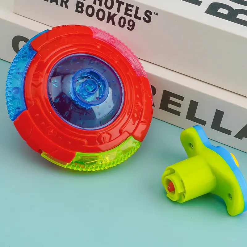 UFO Flashing Wing Spinning Top Kids Gyro Light Up Toy Kids LED Music Gyroscope Launcher Rotating Toys Fun Birthday Party Favors