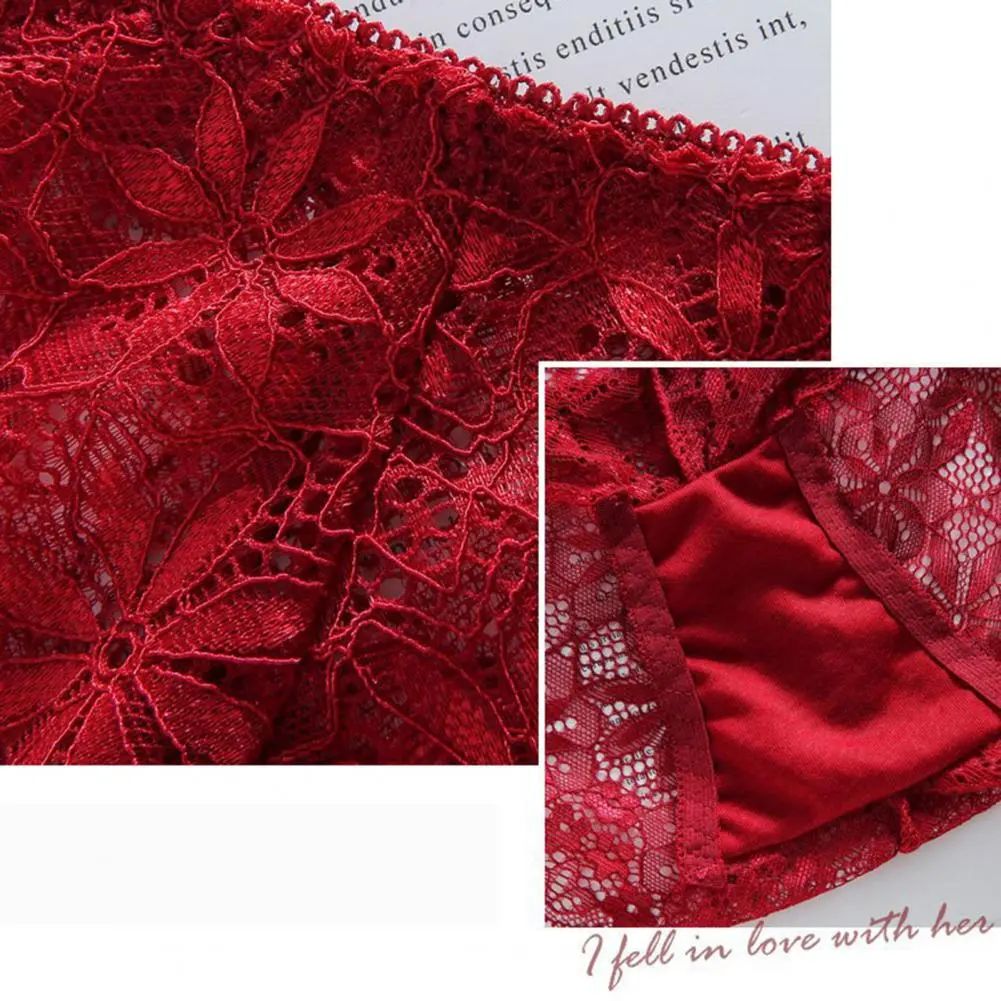 2Pcs/Set Women Bra Panties Set Lace Flower Embroidery Hollow Push Up Seamless Wireless Anti-septic Lady Underwear