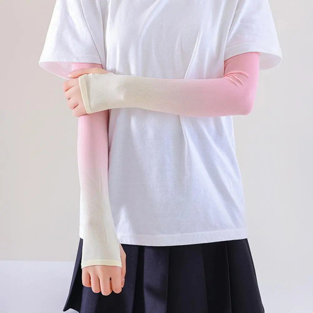 Sunscreen Sleeves Nylon Uv Blocking Sleeves Gradient Color Uv Protection Arm Sleeves for Outdoor Sports for Driving for Summer