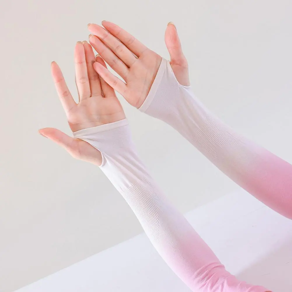 Sunscreen Sleeves Nylon Uv Blocking Sleeves Gradient Color Uv Protection Arm Sleeves for Outdoor Sports for Driving for Summer