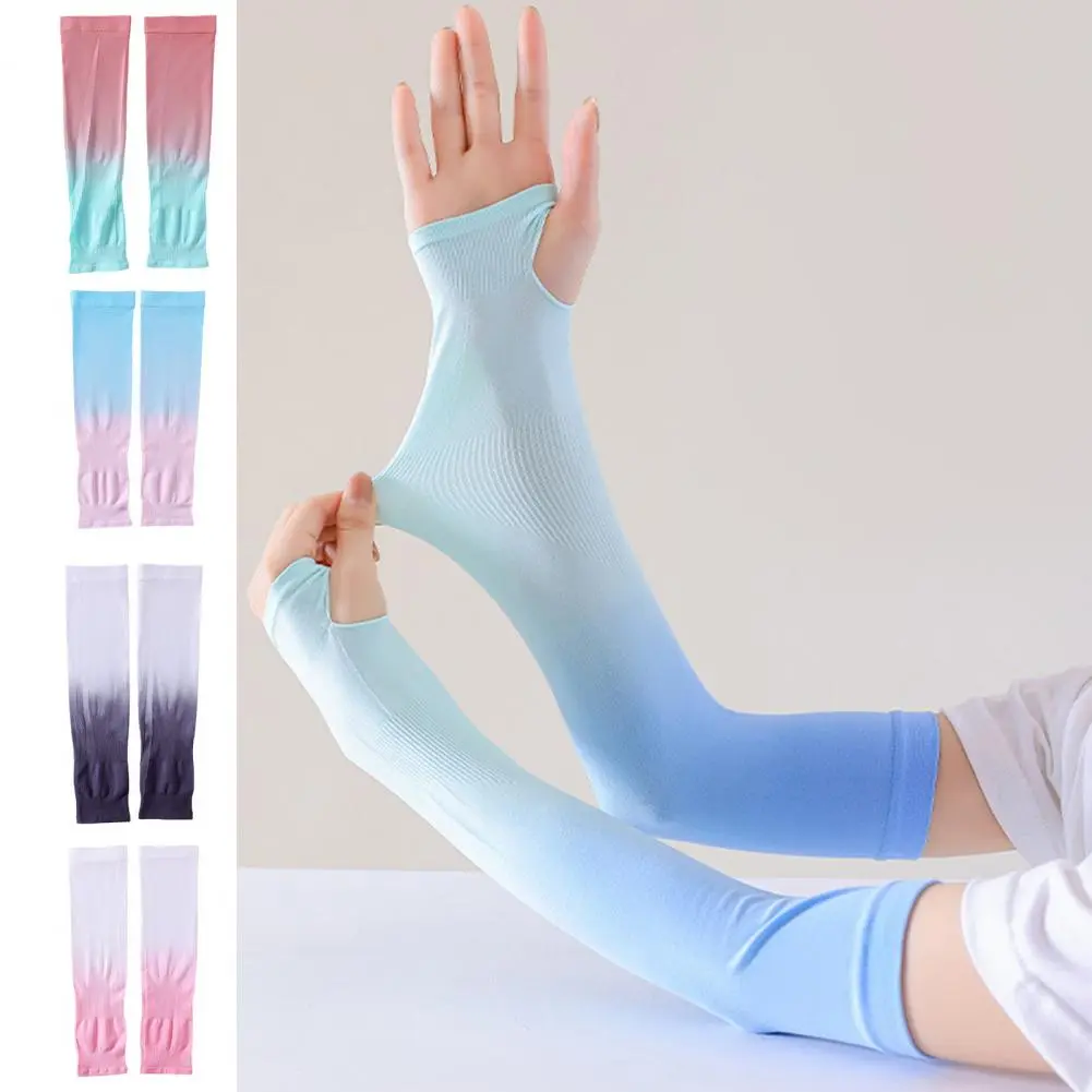 Sunscreen Sleeves Nylon Uv Blocking Sleeves Gradient Color Uv Protection Arm Sleeves for Outdoor Sports for Driving for Summer