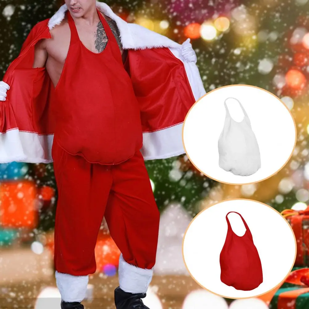Santa Imitation Belly Solid Color Cloth Realistic Belly Santa Decoration Good Touch Xmas Fake Belly Christmas Cosplay Prop