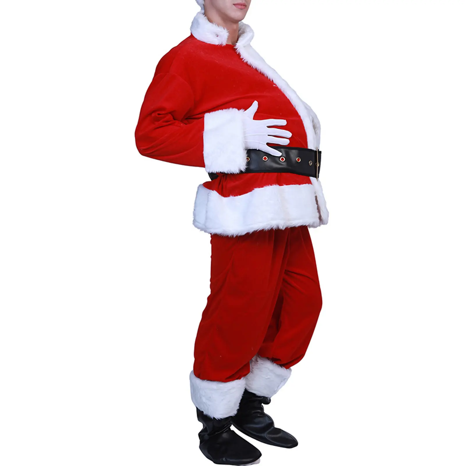 Santa Imitation Belly Solid Color Cloth Realistic Belly Santa Decoration Good Touch Xmas Fake Belly Christmas Cosplay Prop